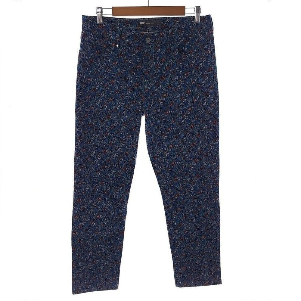Levi's Mid Rise Skinny Multicolor Floral Cropped Jeans Womens Size W30